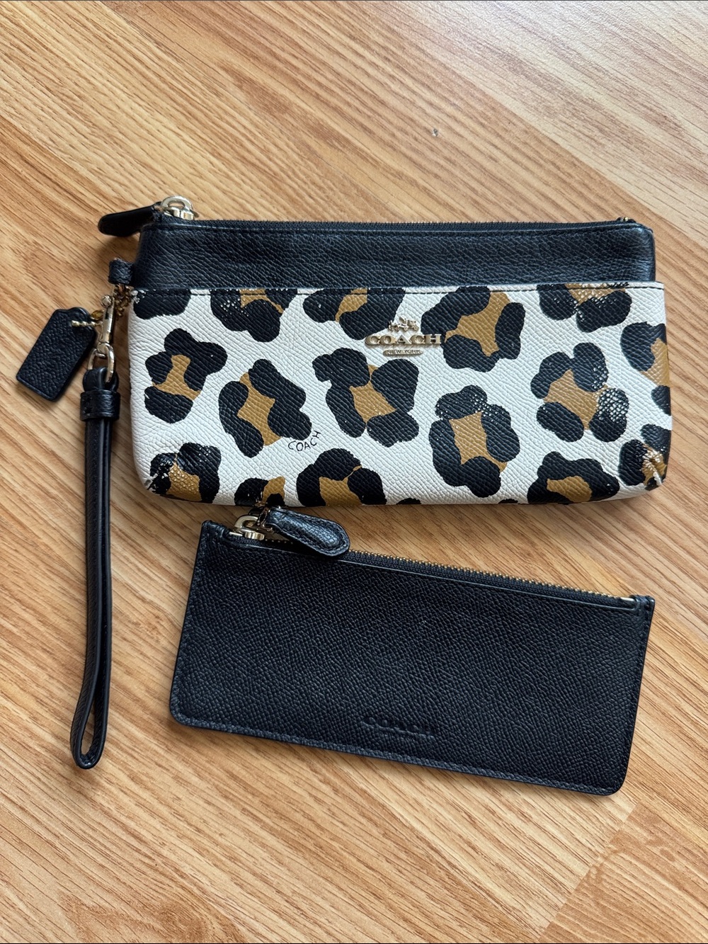 COACH Leopard Print Wristlet ✨